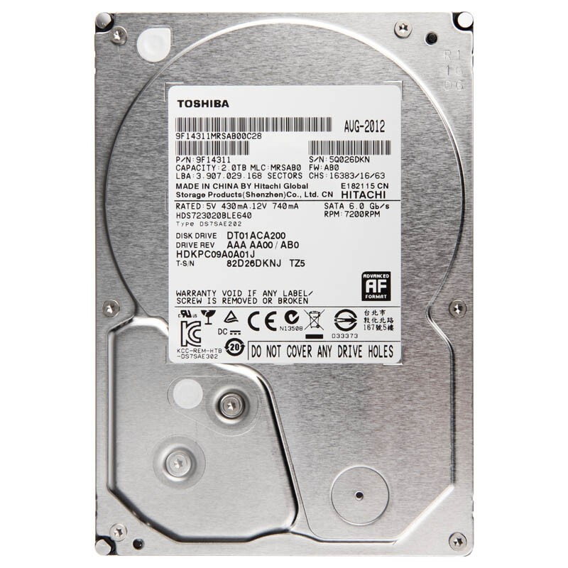 

Жесткий диск TOSHIBA 3.5 HDD DT01ACA 2TB 7.2K SATA3