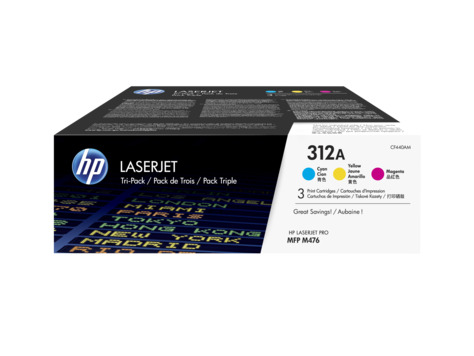 Тонер Картридж HP 312A CF440AM голубой/желтый/пурпурный x3уп. для HP CLJ Pro M476 (2400стр.) HP Inc. - фото 1