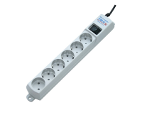 PILOT S, 7м, 5+1 розетки, 10А / 2,2кВт, св.серый, Россия