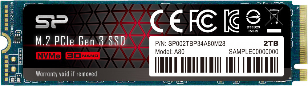 Накопитель SSD Silicon Power PCI-E 3.0 x4 2Tb SP002TBP34A80M28 M-Series M.2 2280 Silicon Power - фото 1