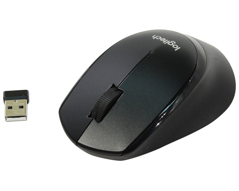 Мышь беспроводная Logitech B330 Silent Plus Black черная, оптическая, 1000dpi, 2.4GHz, USB-ресивер, бесшумная, под правую руку, RTL Logitech