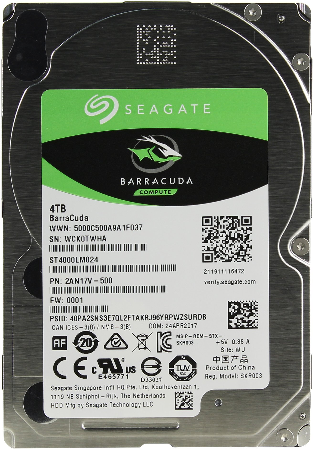 Жесткий диск  SEAGATE Barracuda Compute 2.5  4TB 5.4K SATA3