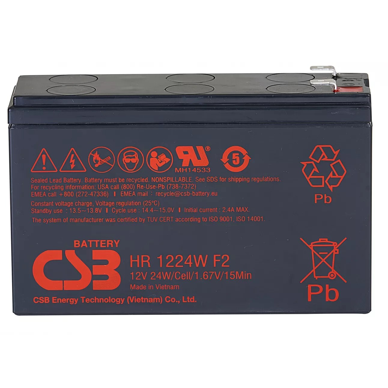 

Сменная батарея для ИБП CSB HR 1224W F2 F1