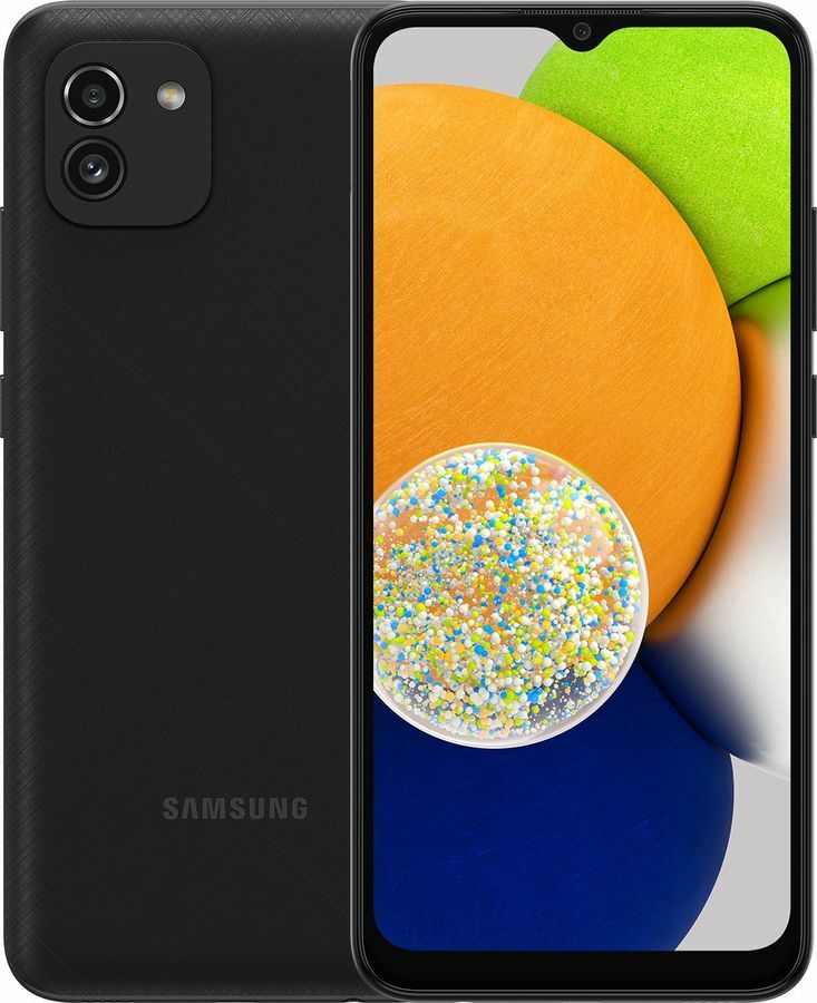 

Смартфон Samsung Galaxy A03 SM-A035F 64 Б черный вскрытая упаковка