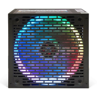 ##PSU HIPER HPB-600RGB (ATX 2.31, 600W, ActivePFC, RGB 140mm fan, Black) 85+, BOX -  вскрытая  упаковка