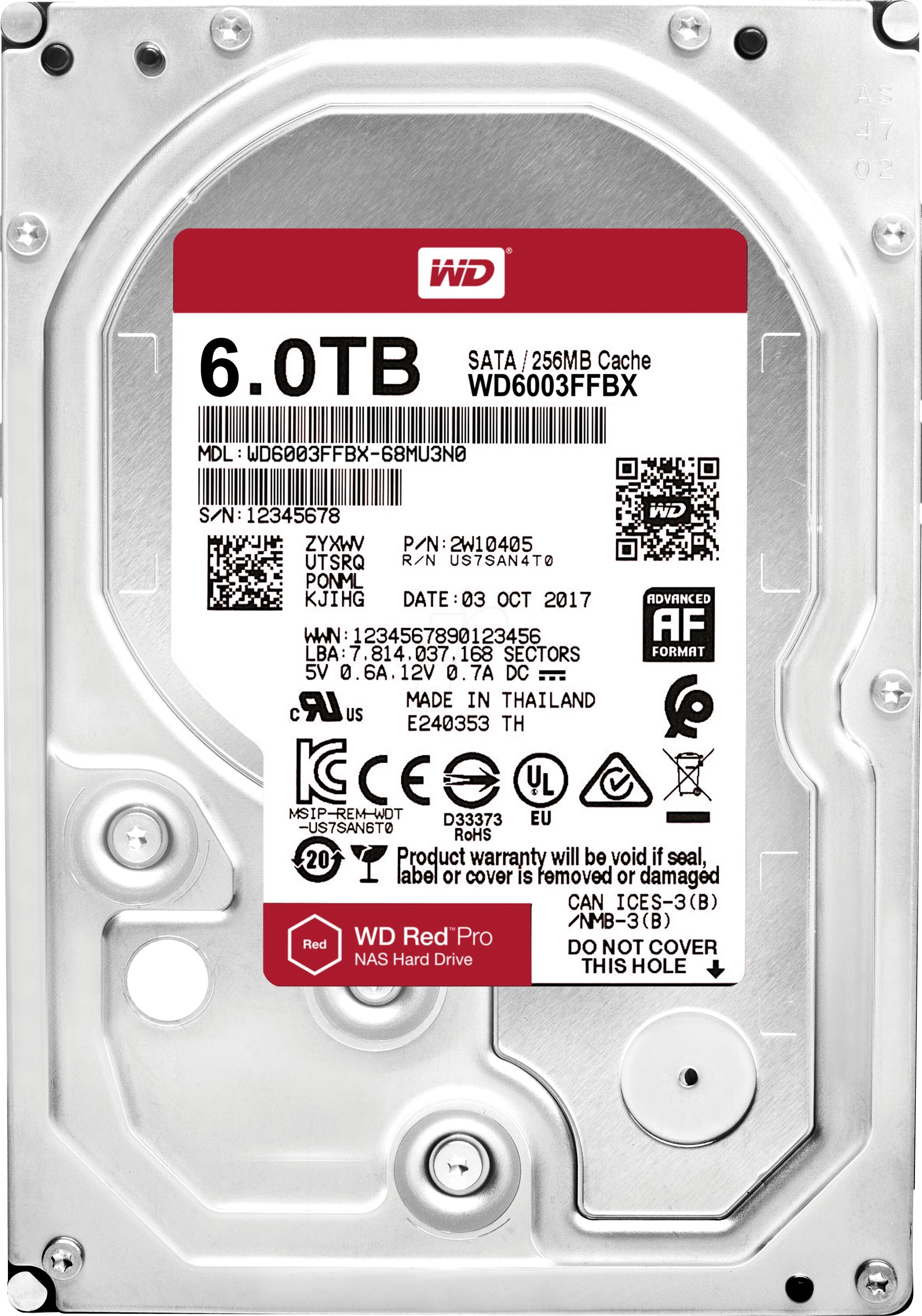 Жесткий диск  Western Digital Red Pro 3.5  6ТБ 7.2K SATA3
