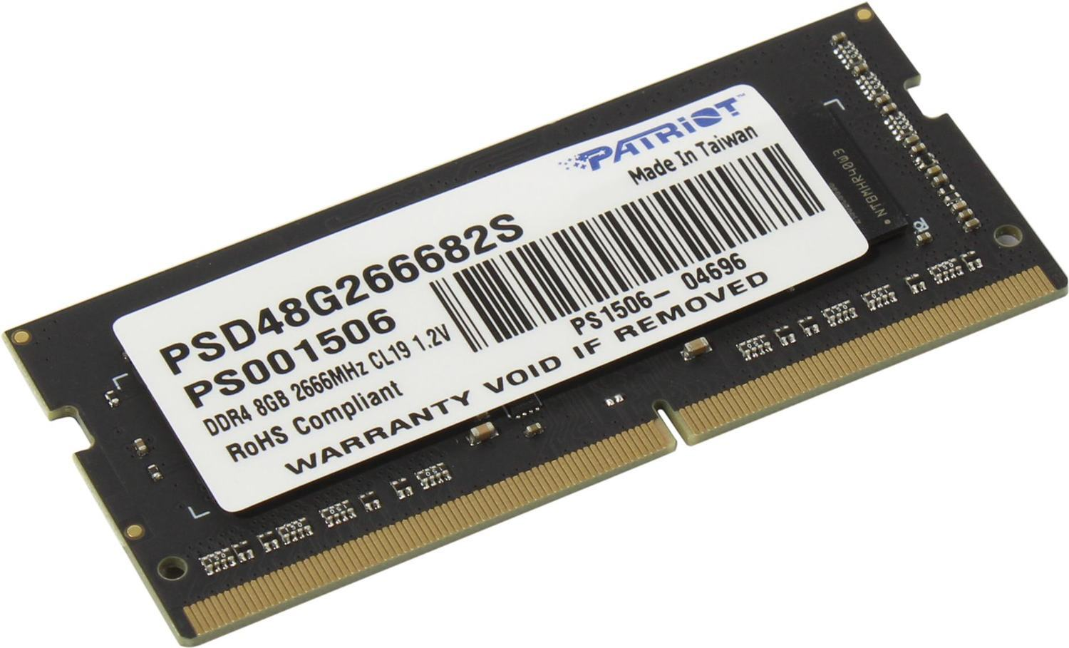 

Оперативная память Patriot Desktop DDR4 2666МГц 8Gb, PSD48G266682S, RTL
