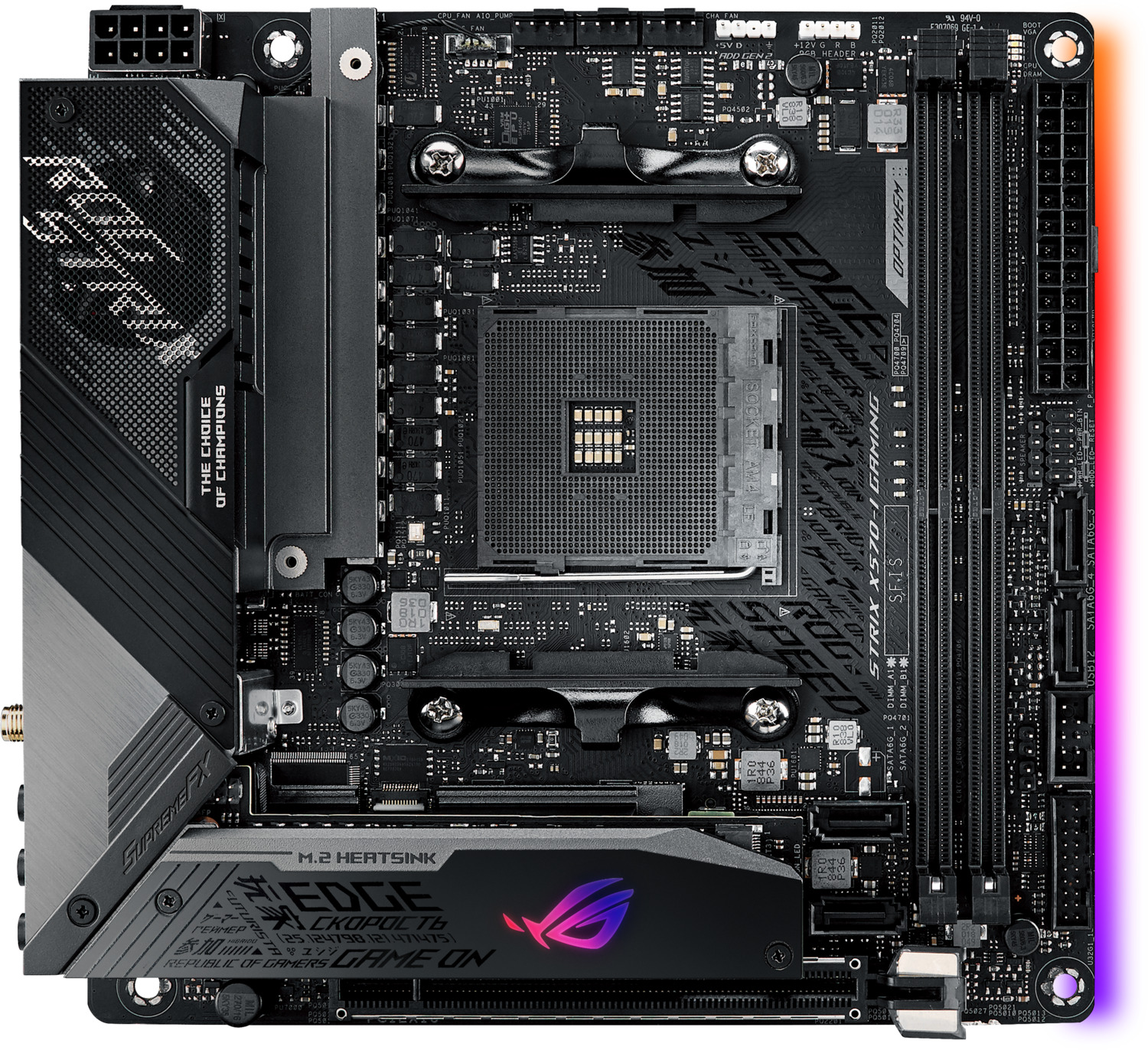 

Материнская плата ASUS AMD X570 ROG STRIX X570-I GAMING