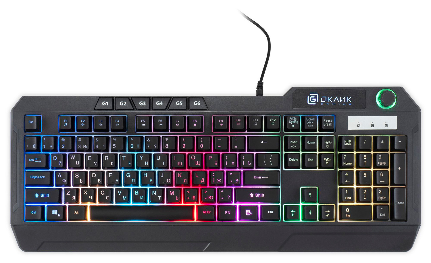 

Клавиатура Oklick USB 715G 1680657, цвет черный