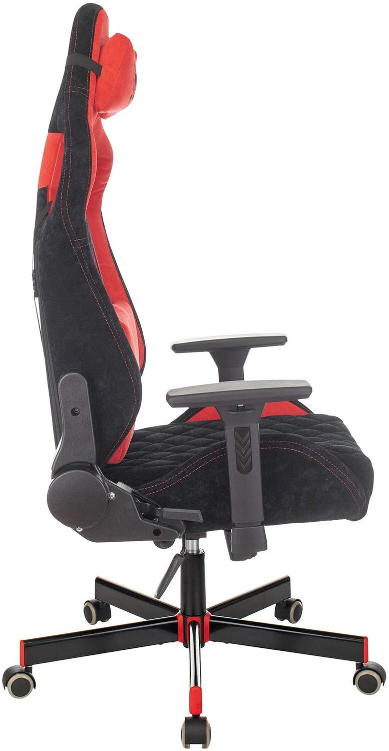 Кресло игровое a4tech bloody gc 250 на колесиках искусственная кожа ткань черный красный