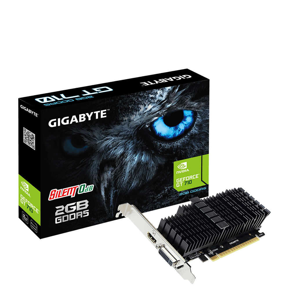 Видеокарта Gigabyte GeForce GT 710 2 ΓБ Retail (GV-N710D5SL-2GL) купить,  цена в интернет-магазине Allsoft