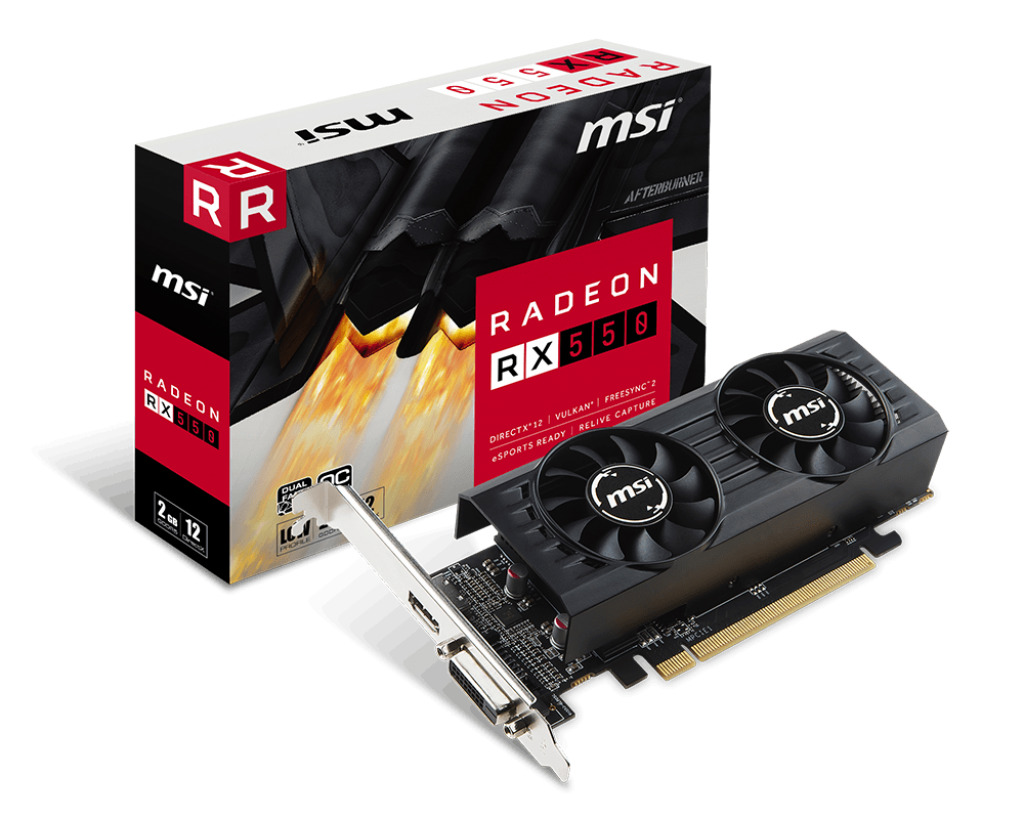 Видеокарта MSI Radeon RX 550 4 ΓБ Retail (Radeon RX 550 AERO ITX 4G OC)  купить, цена в интернет-магазине Allsoft