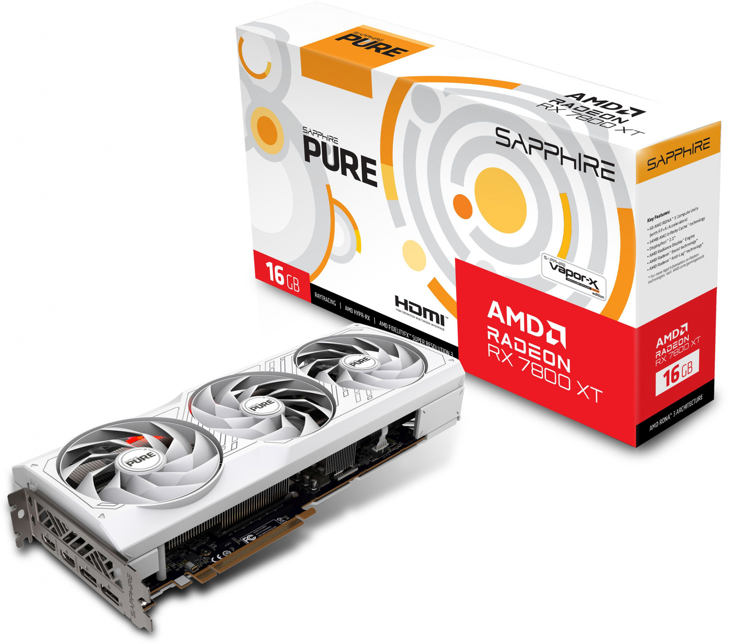 Видеокарта Sapphire Radeon RX 7800 XT 16 ΓБ Retail (11330-03-20G) купить,  цена в интернет-магазине Allsoft