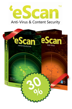 Домашние версии продуктов eScan дешевле на 30%!