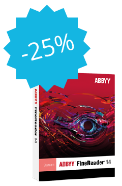 Скидка 25% на ABBYY FineReader 14 Standard